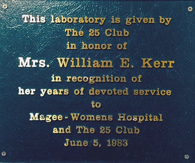 1983 Plaque Honoring Ann Kerr